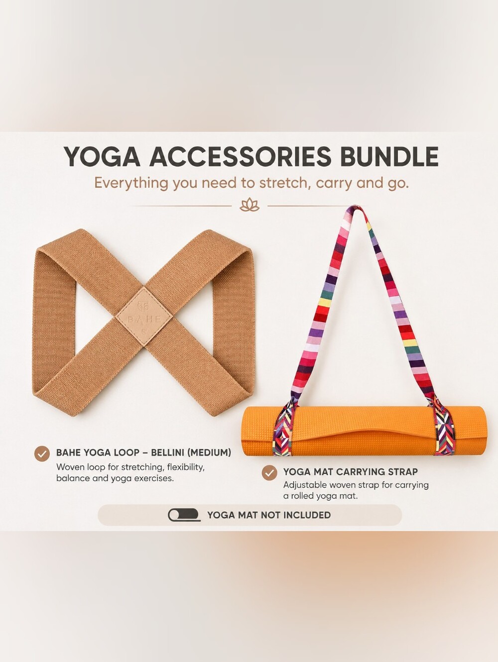 Yoga Accessories Bundle – BAHE Yoga Loop + Yoga Mat Carrying Strap